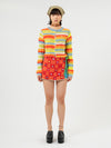 YANYAN KNITS 25 Spring/Summer FLOATEE Shrink Round Neck Cardigan YYK-YYW25-0461-PIN Colorblocking
